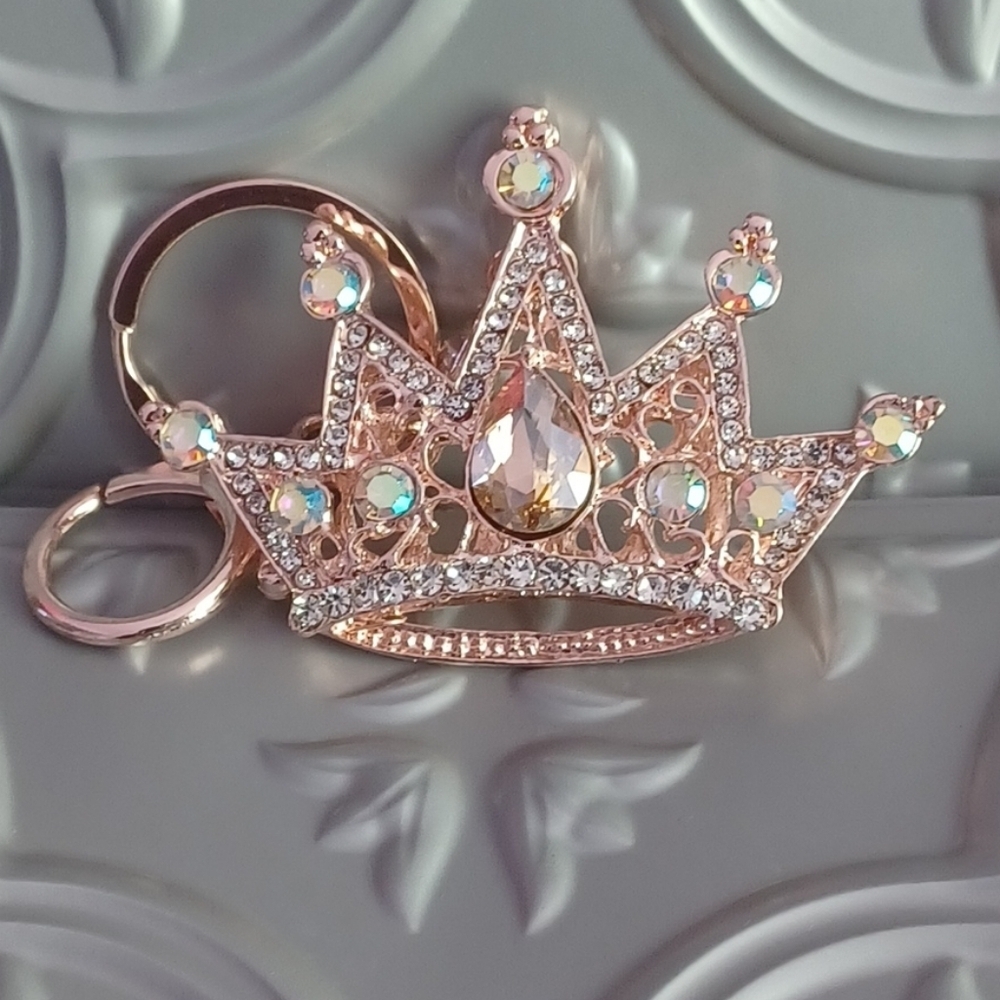 Rose Gold Crown Keychain